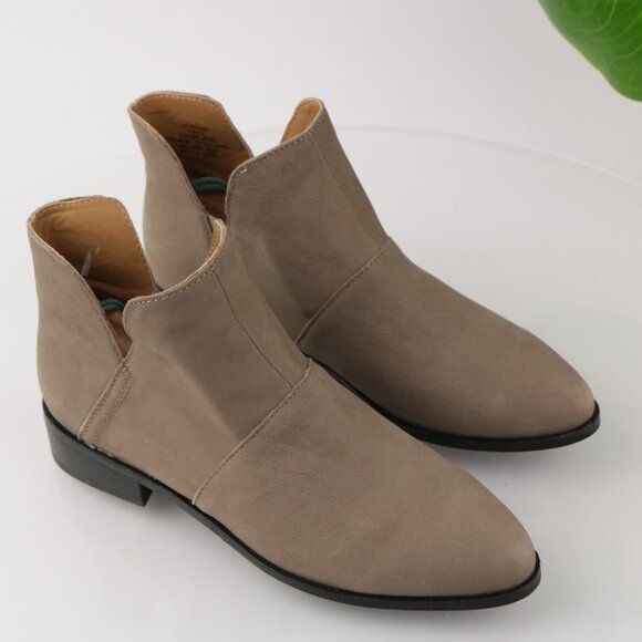 Lucky Brand Womens Paramo Boot Size 7 Tan Leather Pull On Bootie Cutouts Comfy - Picture 12 of 13